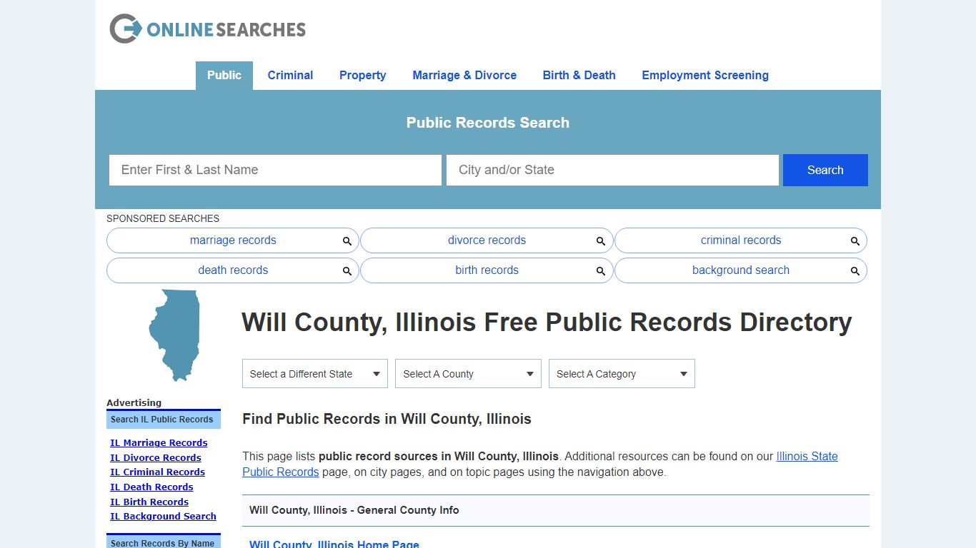 Will County, Illinois Public Records Directory - OnlineSearches.com