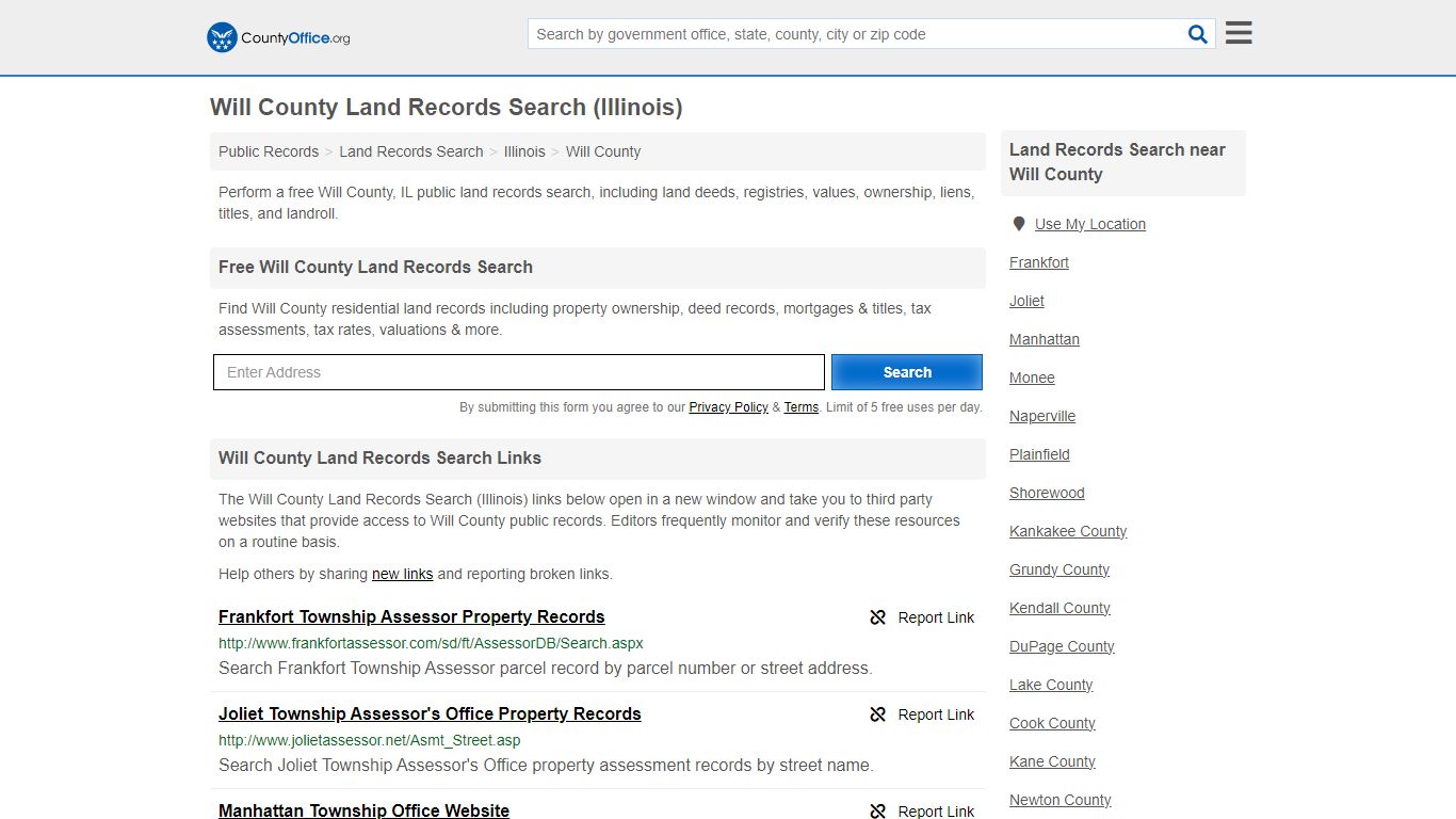 Will County Land Records Search (Illinois) - County Office